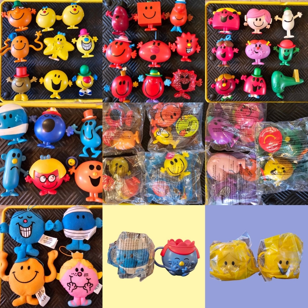 McDonalds Mr. Men/Little Miss Lot of 46, 14 new in package plus 4 soft & 4 cups